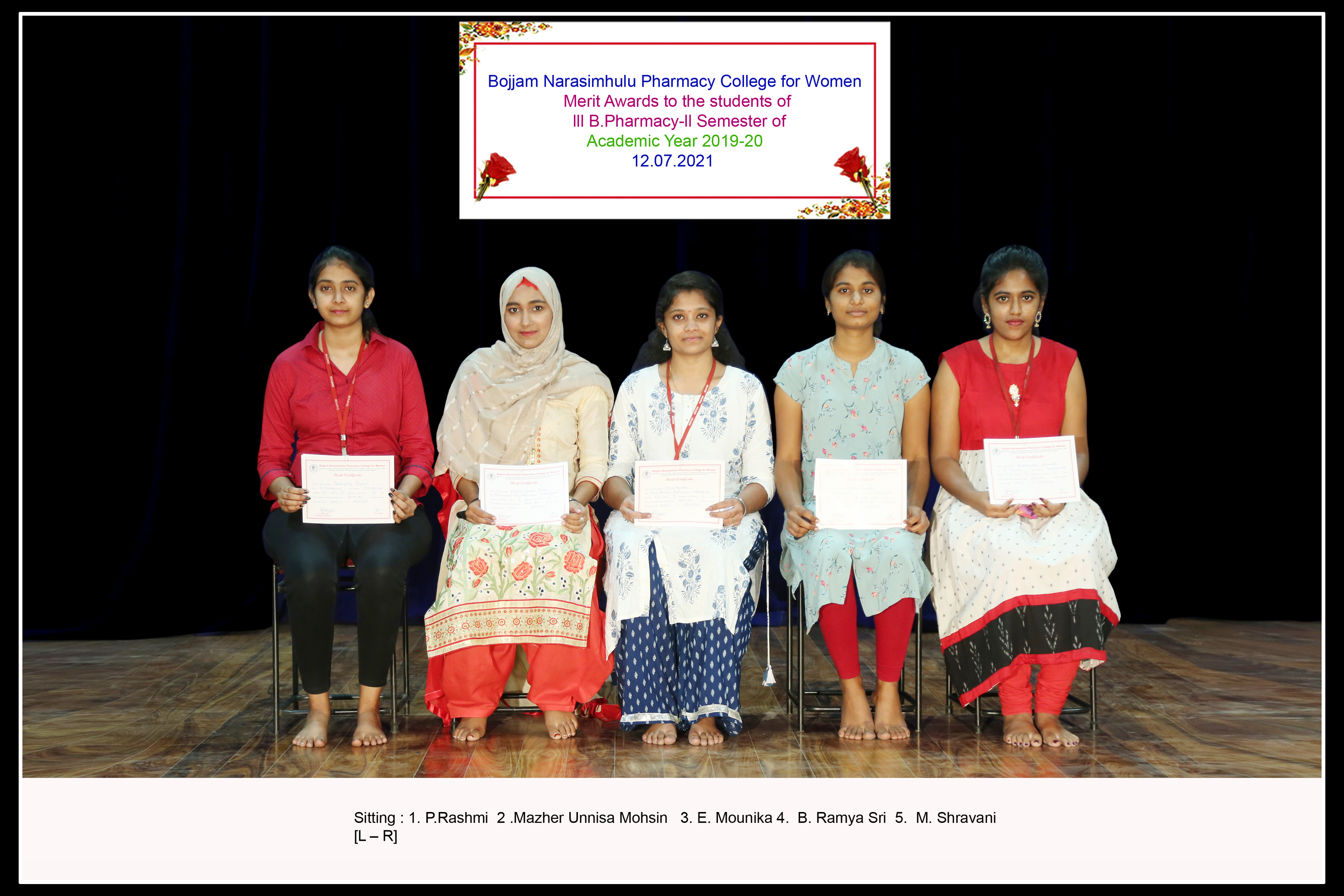 Merit awards to the students of III year II Semester for the Academic year 2019-20